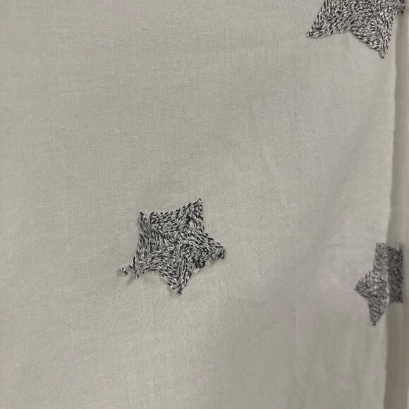 Soft Surroundings Star Embroidered Tunic Roll Tab Sleeves Top Size M - Picture 3 of 10